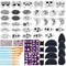 34+28Pcs Face Paint Stencils Kit,34 Pcs Plastic Facial Painting Stencils Reusable